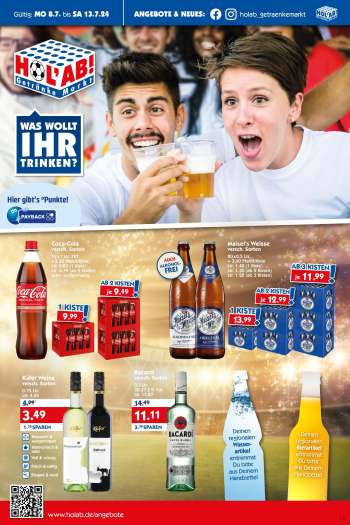 Prospekte Hol'ab! Getränkemarkt - 8.07.2024 - 13.07.2024.