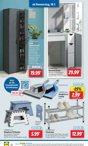 thumbnail - LIVARNO home Textil-Schuhschrank