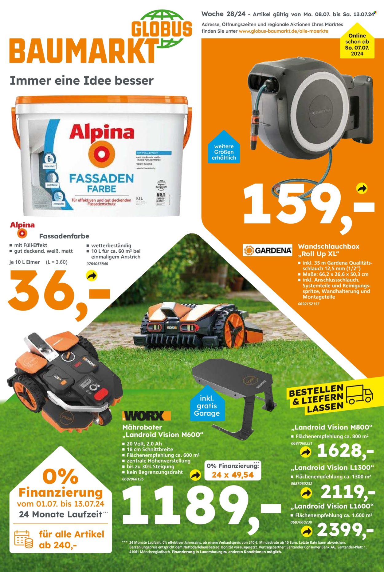 Globus Baumarkt Prospekte  - 8.07.2024 - 13.07.2024. Seite 1