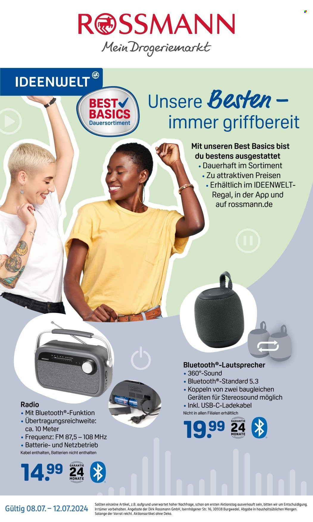 Rossmann Prospekte  - 8.07.2024 - 12.07.2024. Seite 1