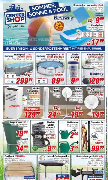 Prospekte CENTERSHOP - 15.07.2024 - 20.07.2024.