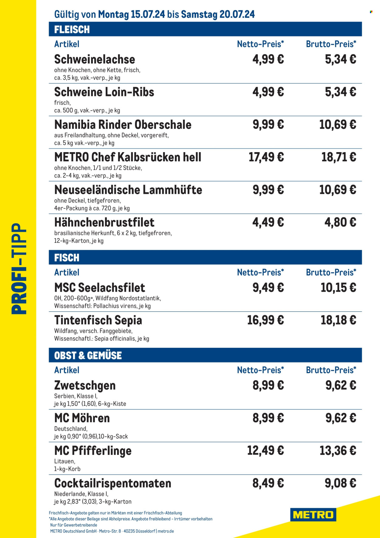 Metro Prospekte  - 15.07.2024 - 20.07.2024. Seite 1