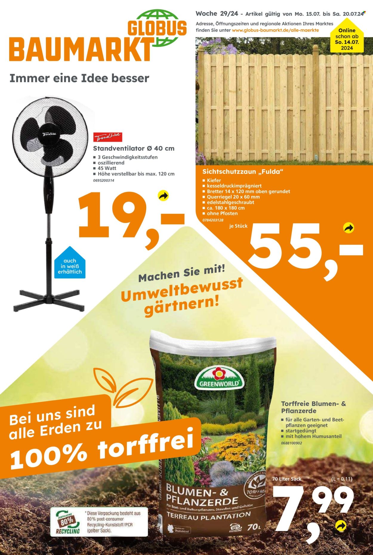 Globus Baumarkt Prospekte  - 15.07.2024 - 20.07.2024. Seite 1