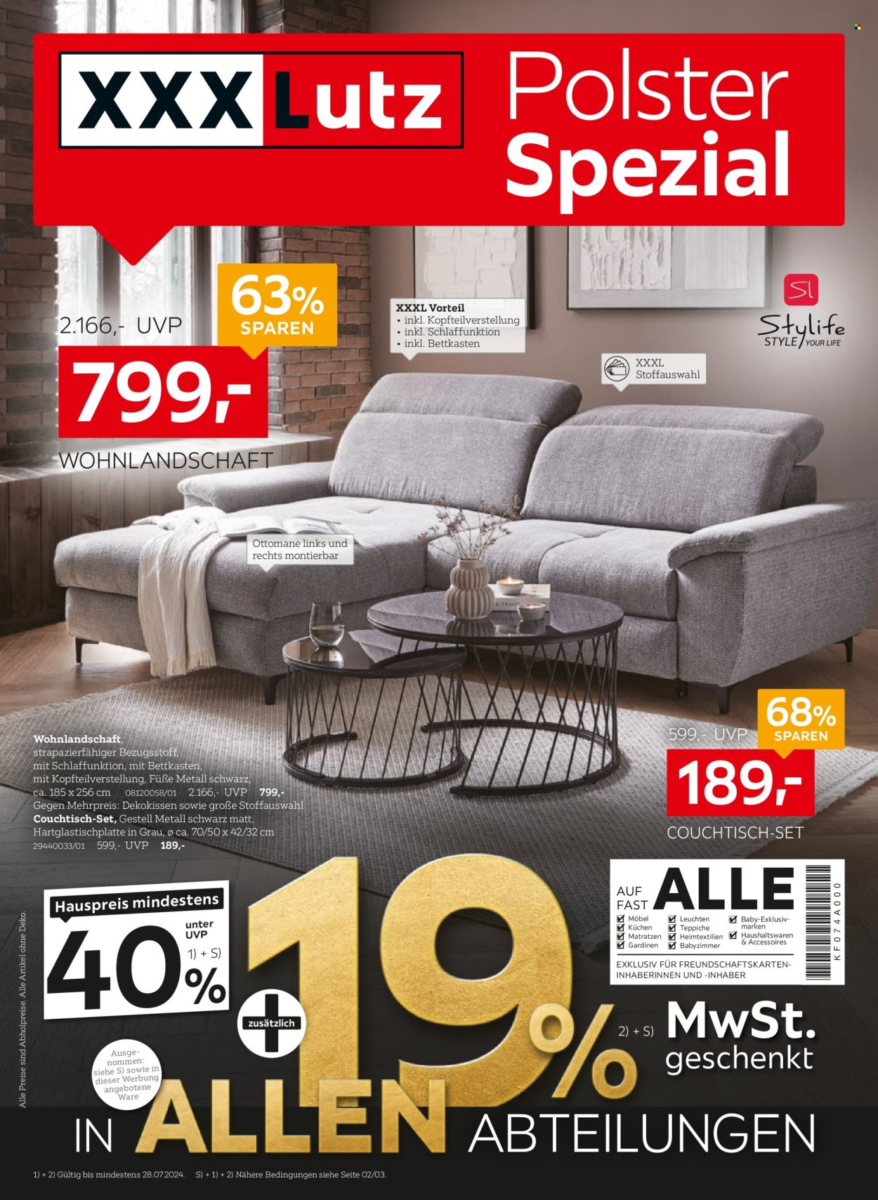 XXXLutz Prospekte  - 15.07.2024 - 28.07.2024. Seite 1