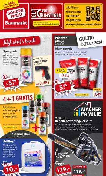 Prospekte Sonderpreis-Baumarkt - 27.07.2024 - 2.08.2024.