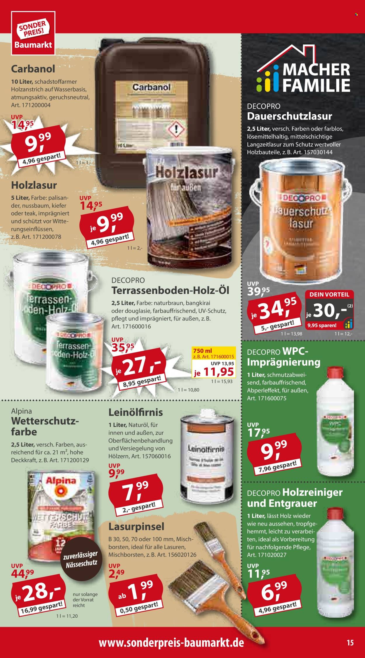 Sonderpreis-Baumarkt Prospekte  - 27.07.2024 - 2.08.2024. Seite 15