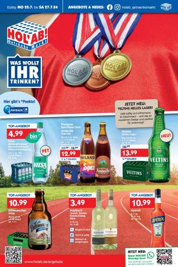 Prospekte Hol'ab! Getränkemarkt - 22.07.2024 - 27.07.2024.