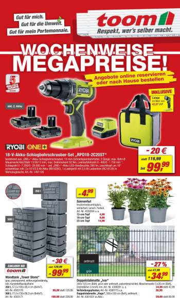 Prospekte toom Baumarkt - 22.07.2024 - 2.08.2024.