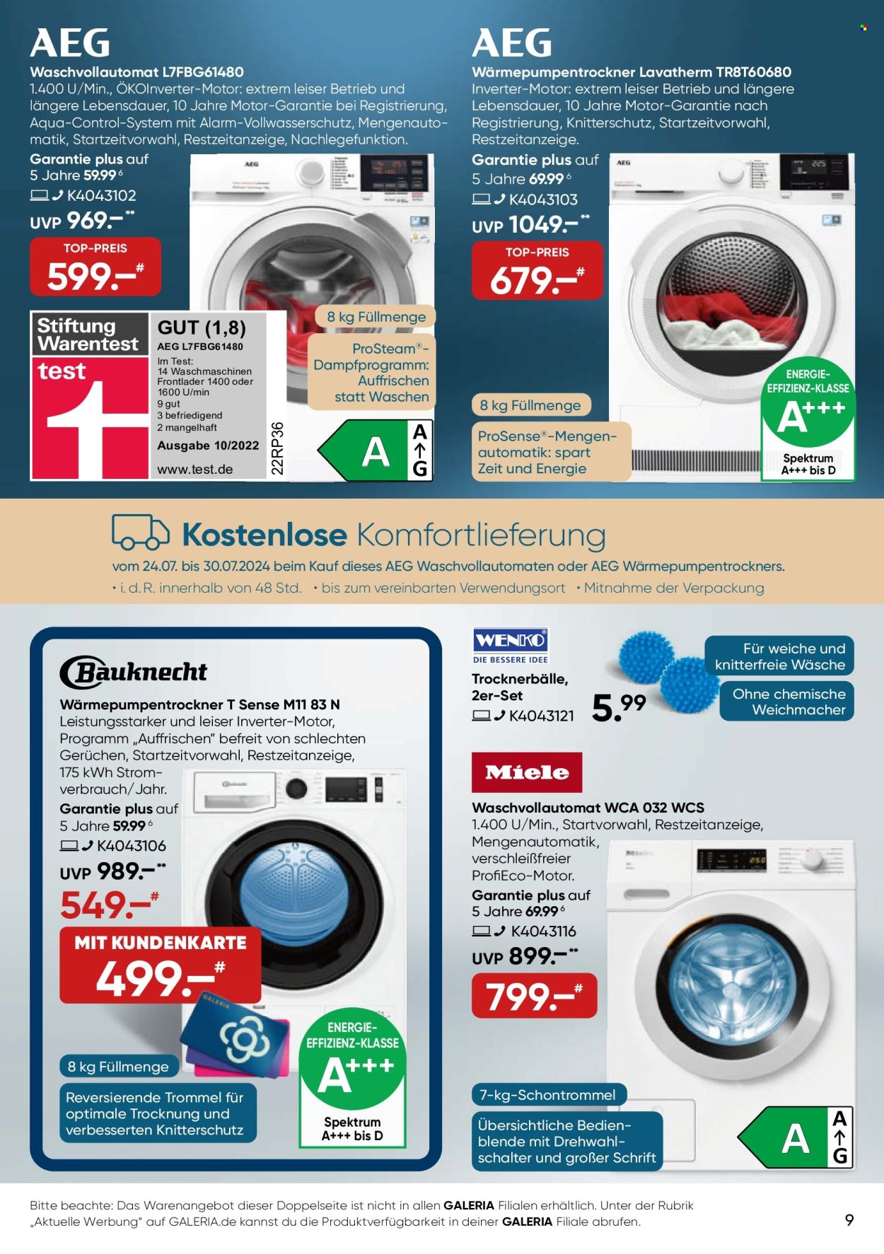 GALERIA Karstadt Kaufhof Prospekte  - 24.07.2024 - 30.07.2024. Seite 9