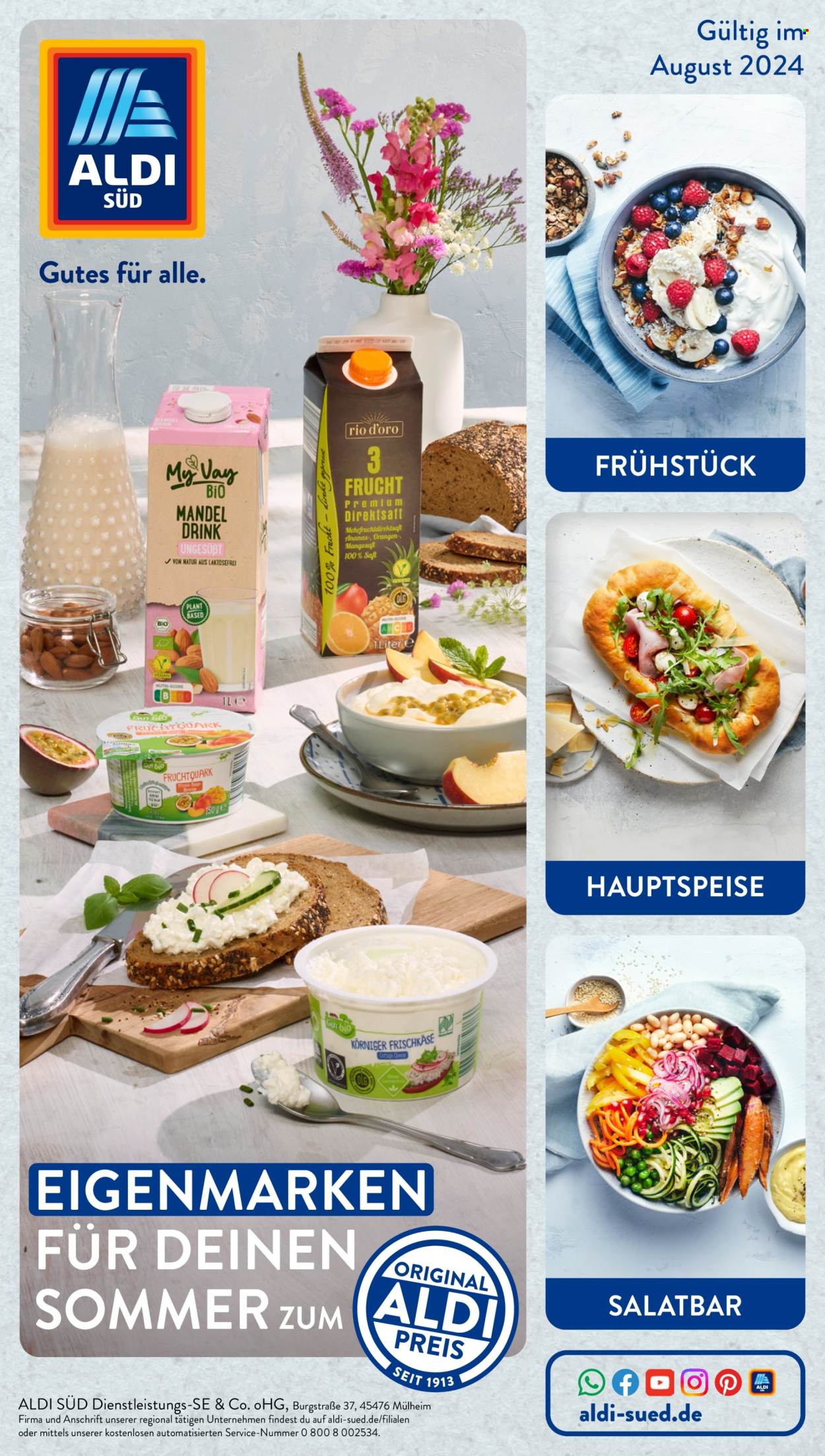 ALDI SÜD Prospekte  - 1.08.2024 - 31.08.2024. Seite 1