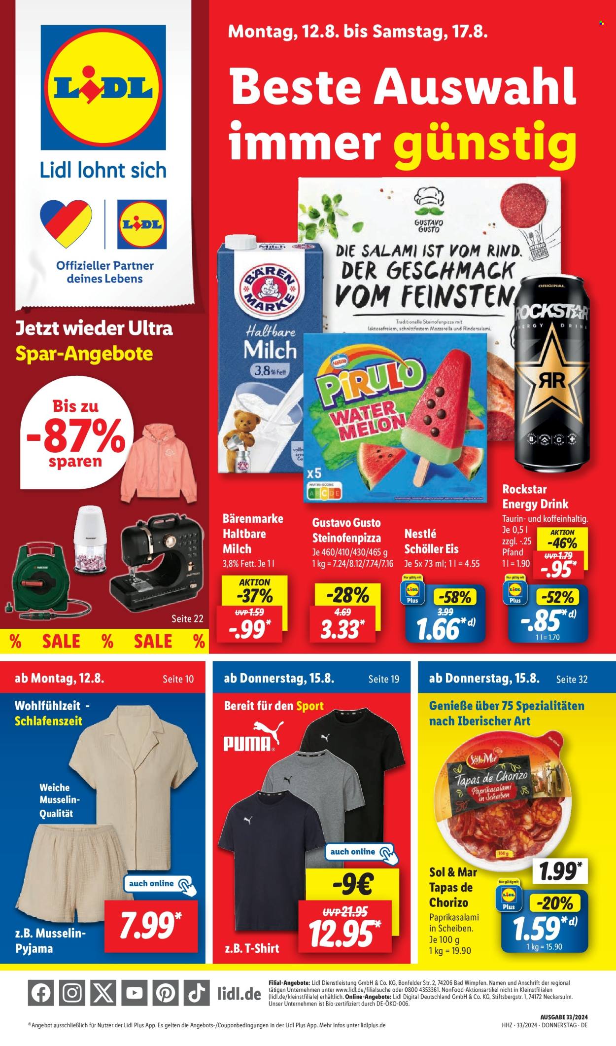 Lidl Prospekte  - 12.08.2024 - 17.08.2024. Seite 1