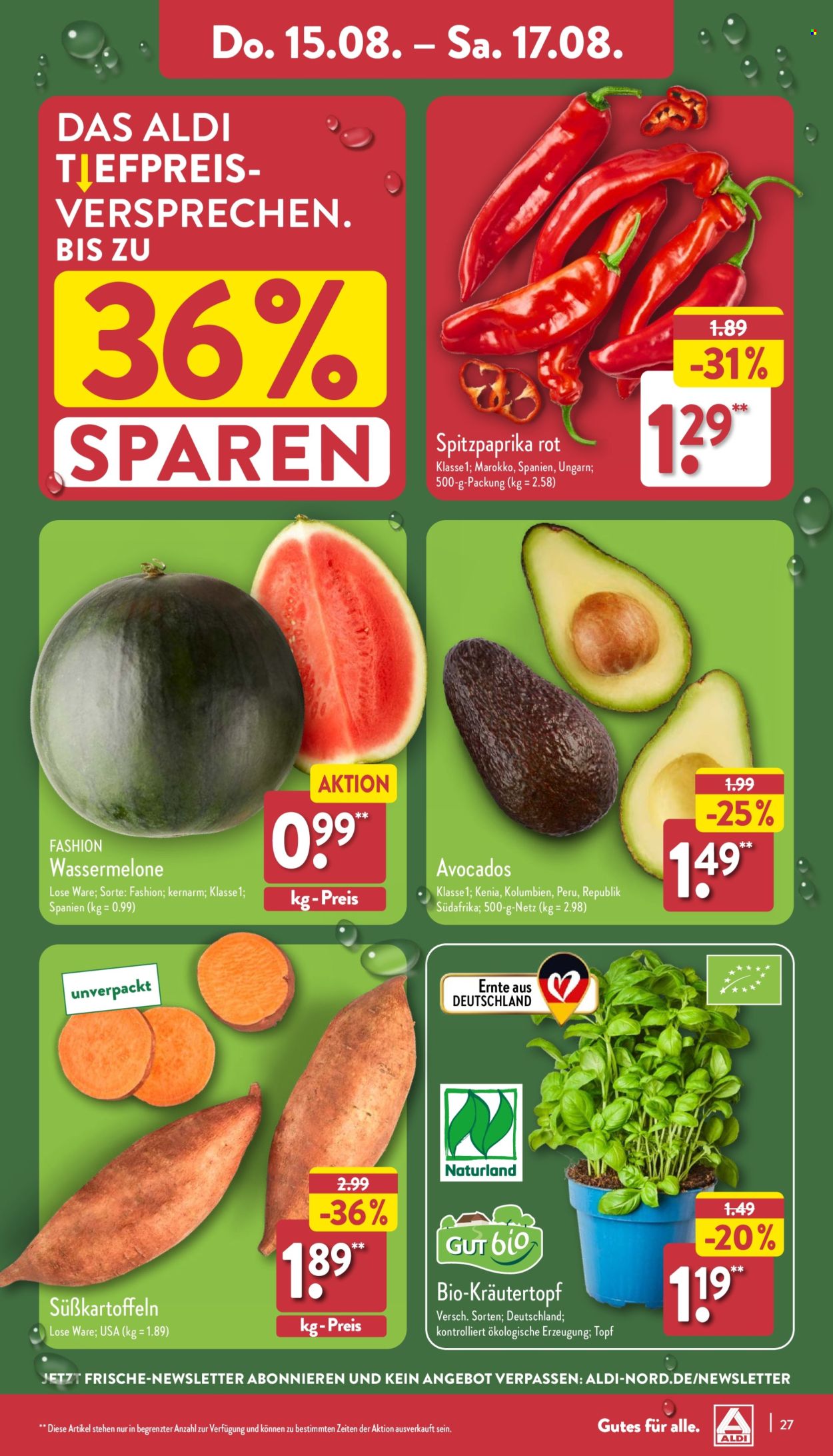 ALDI Nord Prospekte  - 12.08.2024 - 17.08.2024. Seite 27