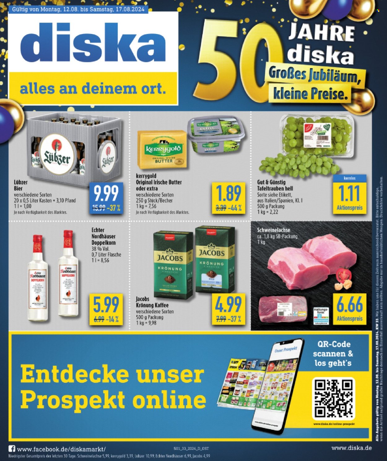 Diska Prospekte  - 12.08.2024 - 17.08.2024. Seite 1