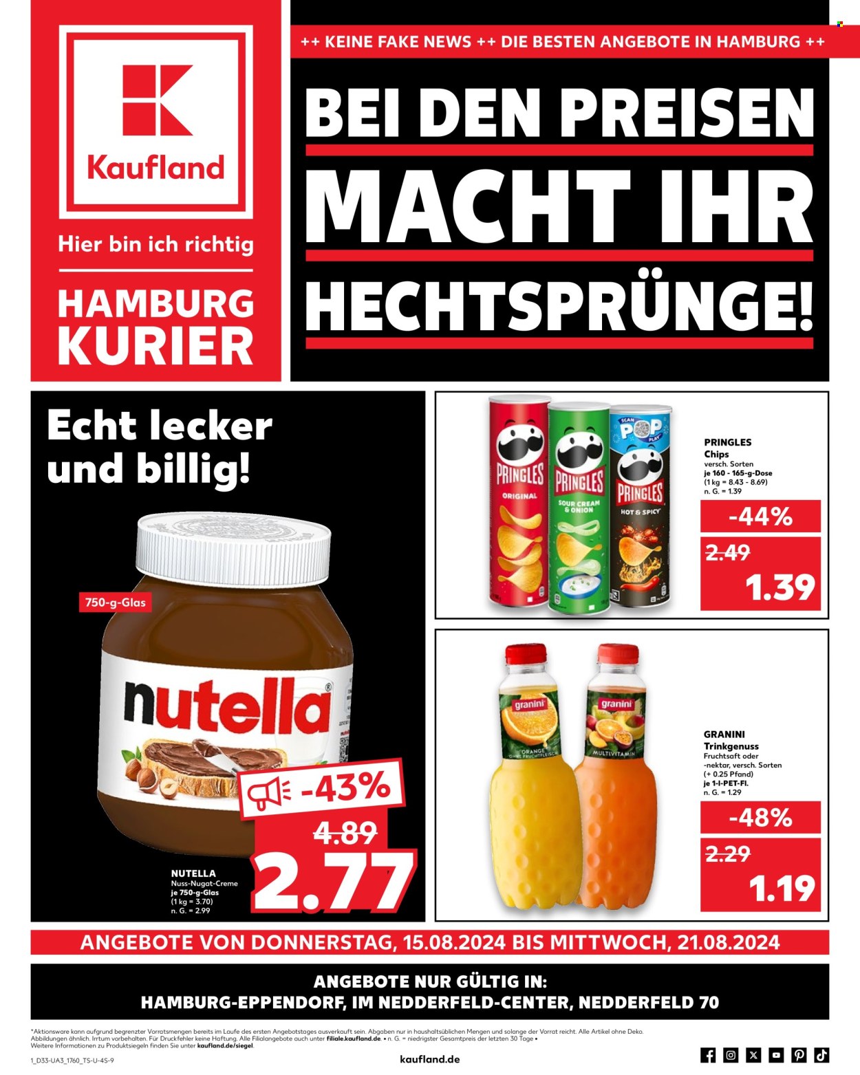 Kaufland Prospekte  - 15.08.2024 - 21.08.2024. Seite 1