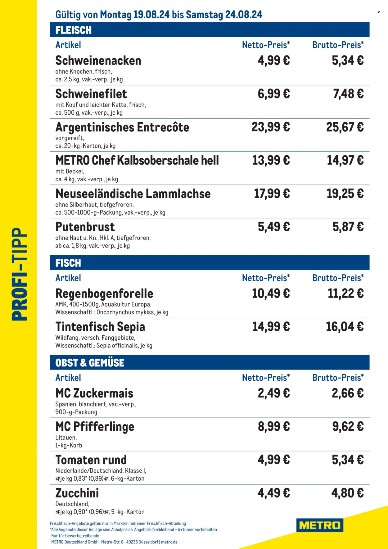 Metro Prospekte  - 19.08.2024 - 24.08.2024. Seite 1
