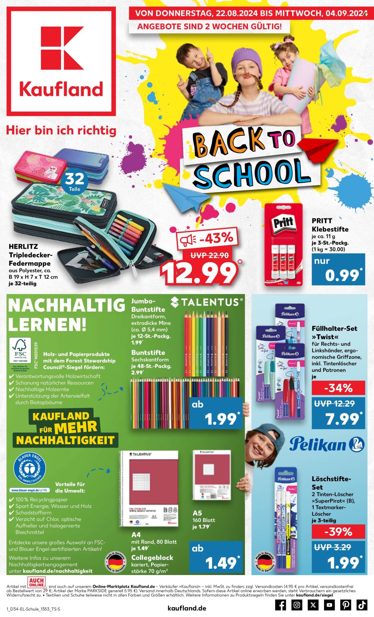Kaufland Prospekte  - 22.08.2024 - 4.09.2024. Seite 1