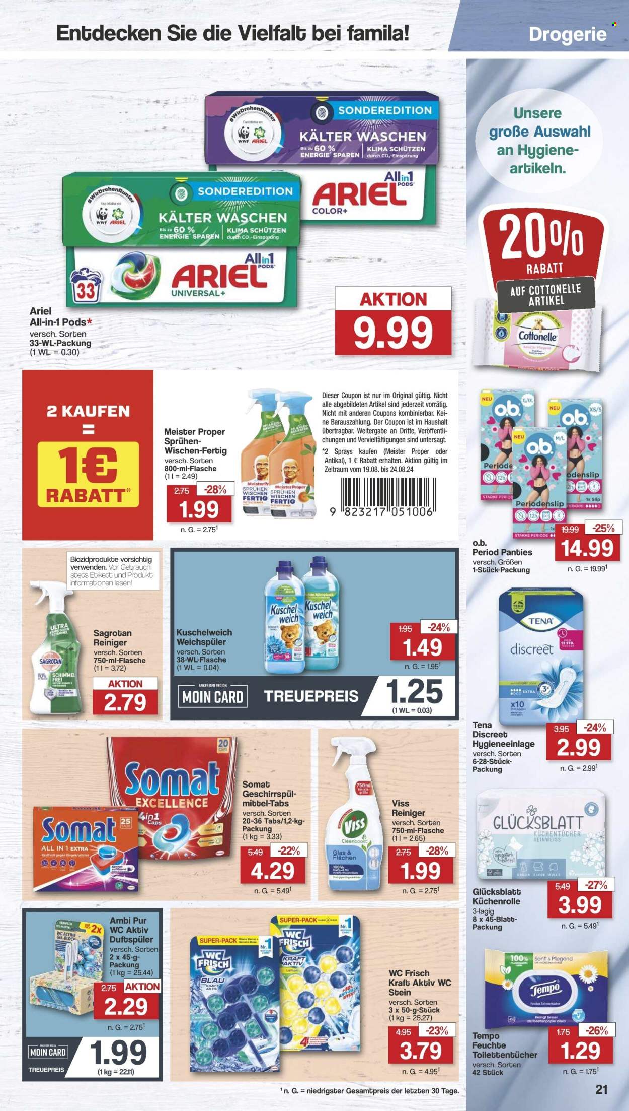 famila Prospekte  - 19.08.2024 - 24.08.2024. Seite 21