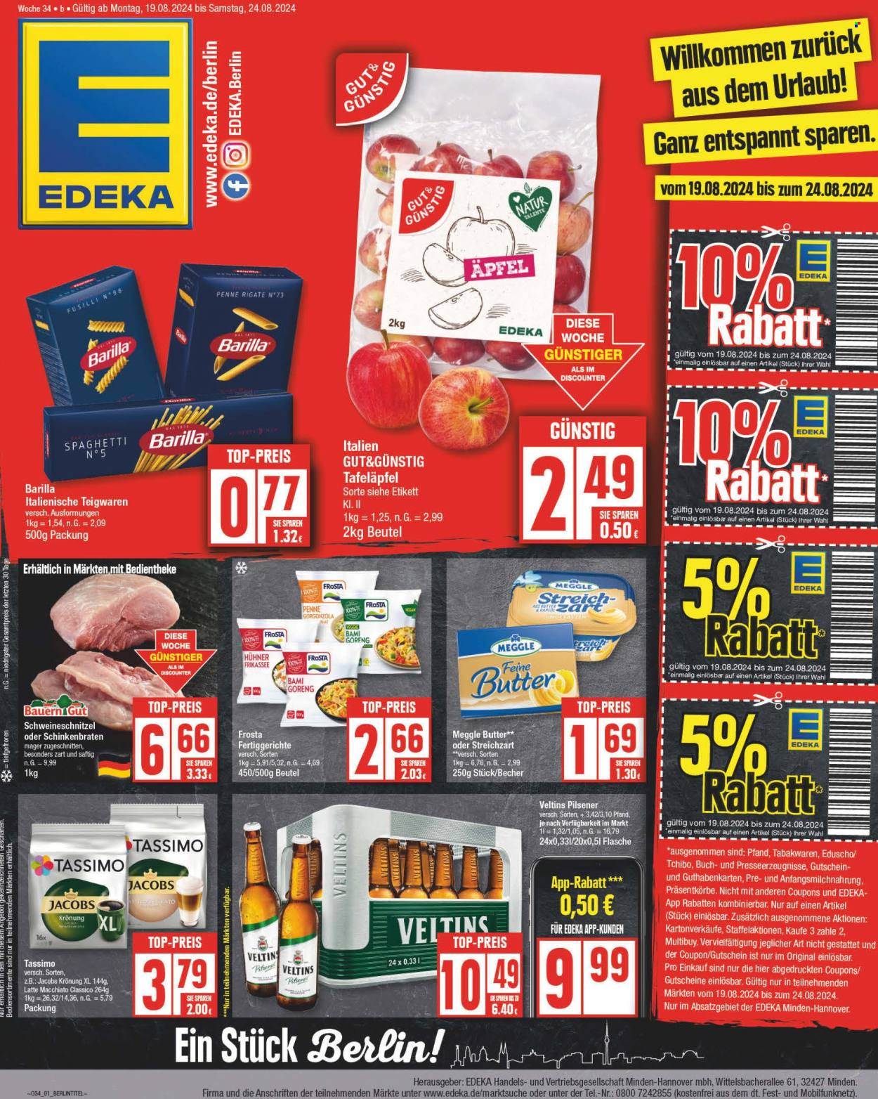 Edeka Prospekte  - 19.08.2024 - 24.08.2024. Seite 1