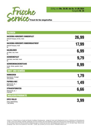 Prospekte Handelshof - 26.08.2024 - 31.08.2024.