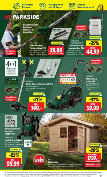 thumbnail - PARKSIDE® Akku-Rasenmäher 20V