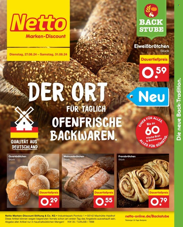 Netto Marken-Discount Prospekte  - 27.08.2024 - 31.08.2024. Seite 1