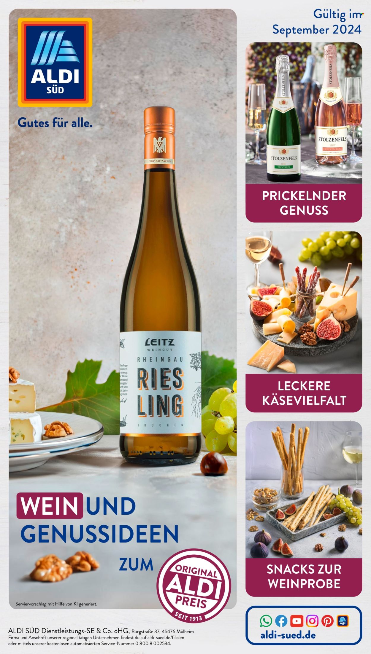 ALDI SÜD Prospekte  - 1.09.2024 - 30.09.2024. Seite 1