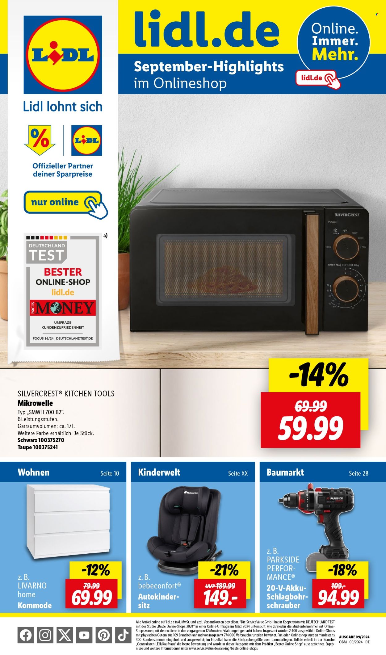 Lidl Prospekte  - 1.09.2024 - 30.09.2024. Seite 1