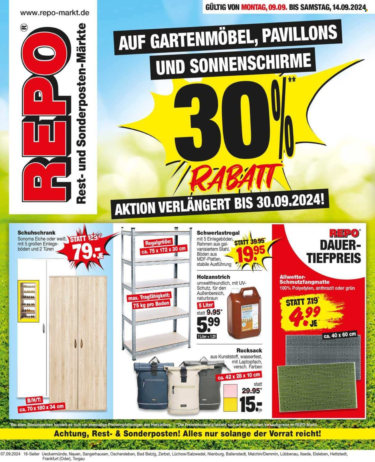 Repo Prospekte  - 9.09.2024 - 14.09.2024. Seite 1
