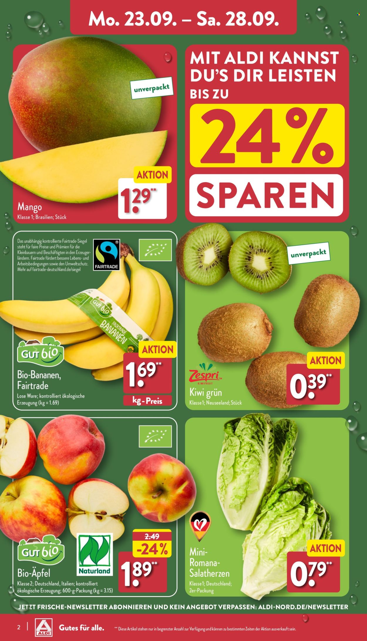 ALDI Nord Prospekte  - 23.09.2024 - 28.09.2024. Seite 2