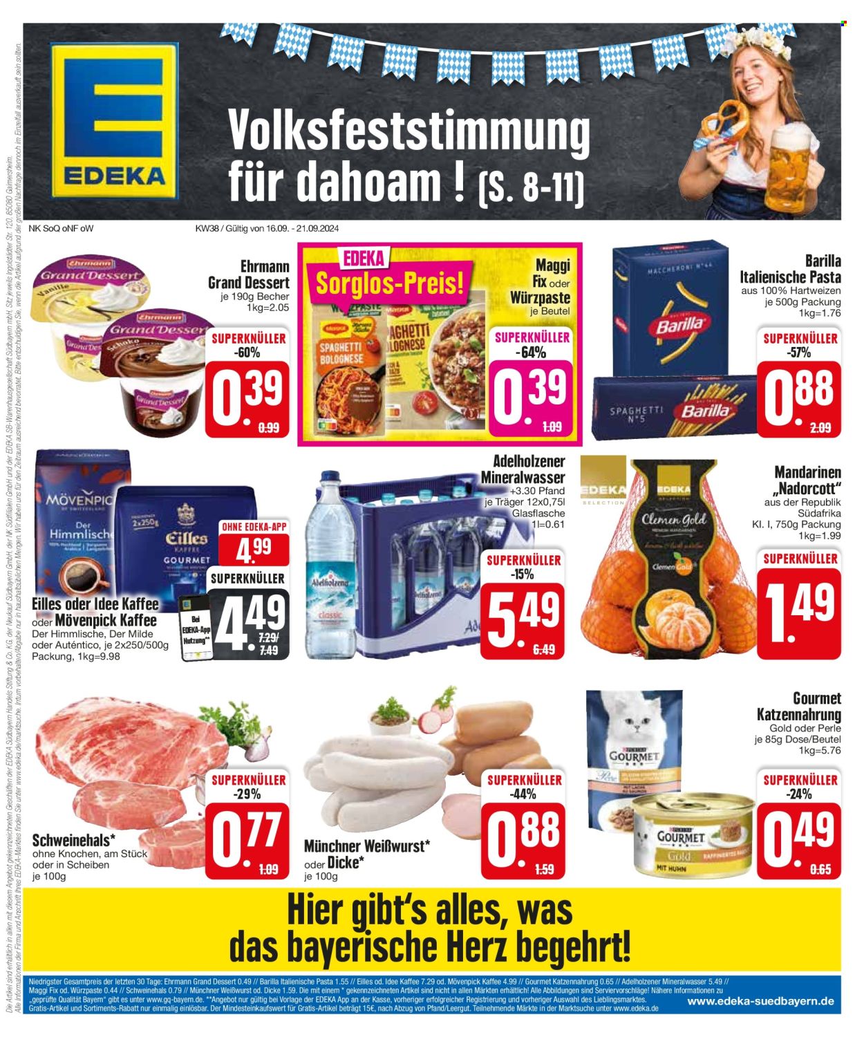 Edeka Prospekte  - 16.09.2024 - 21.09.2024. Seite 1