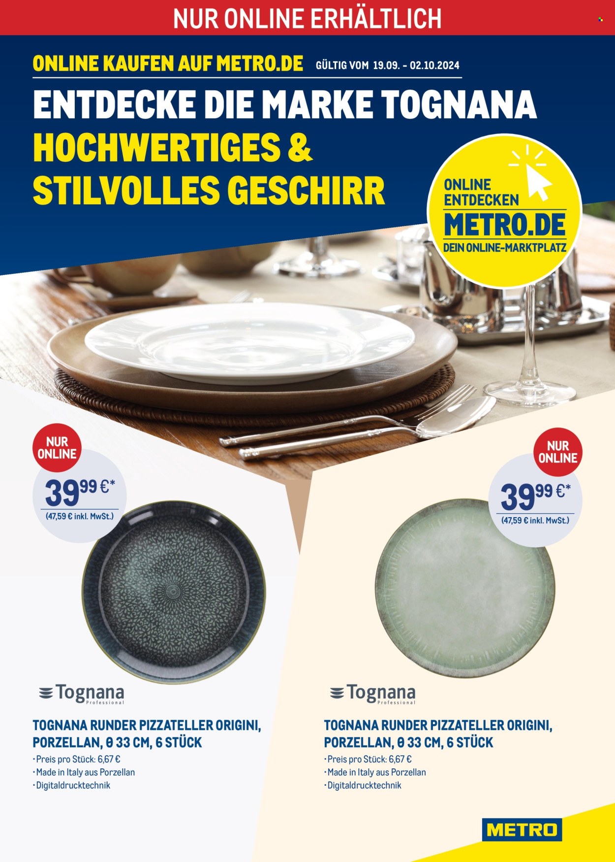 Metro Prospekte  - 19.09.2024 - 2.10.2024. Seite 1