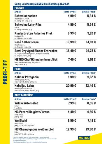 Prospekte Metro - 23.09.2024 - 28.09.2024.
