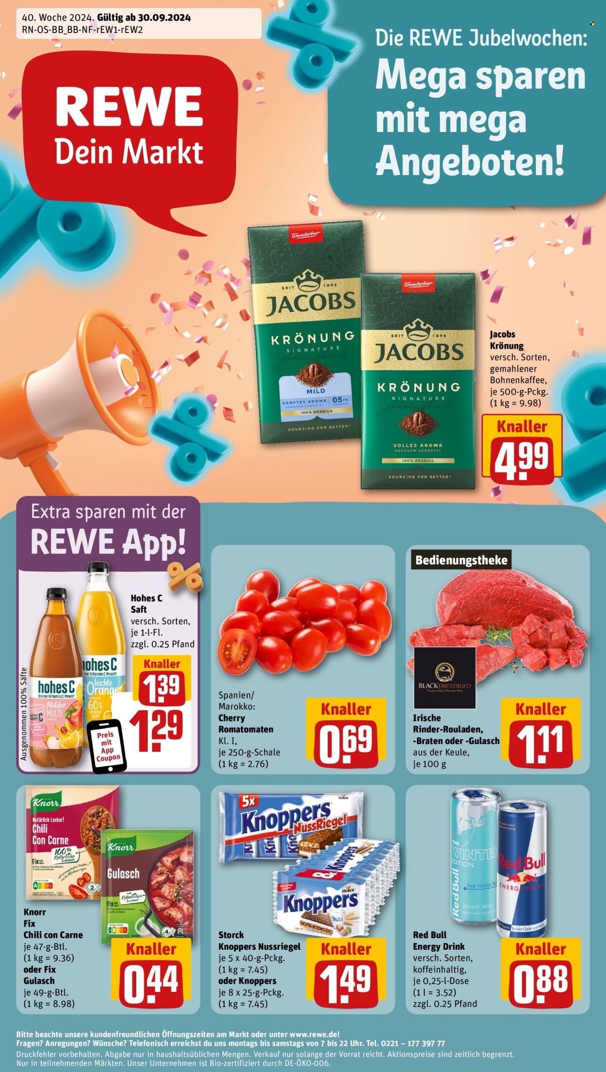 REWE Prospekte  - 30.09.2024 - 5.10.2024. Seite 1