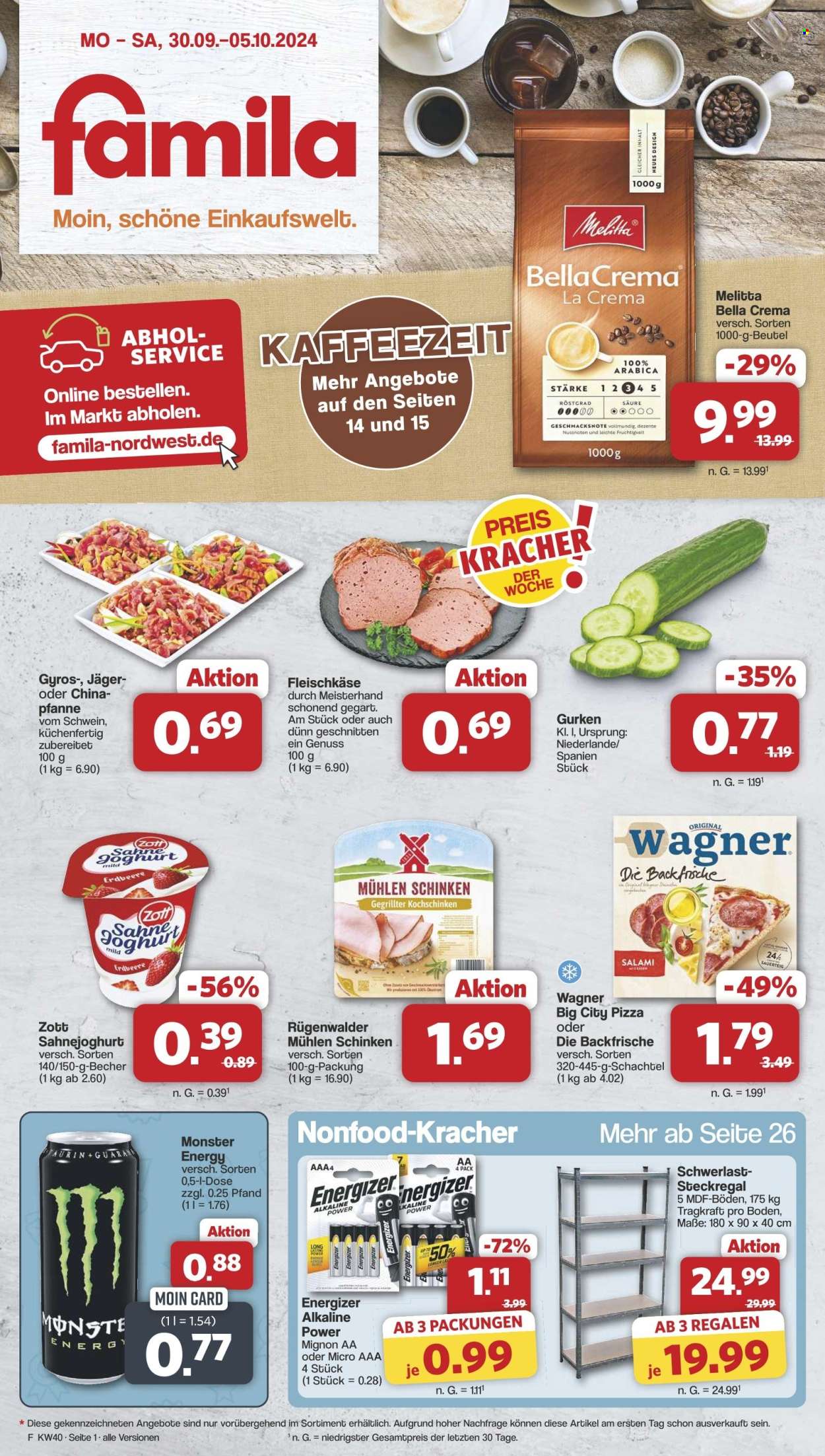 famila Prospekte  - 30.09.2024 - 5.10.2024. Seite 1