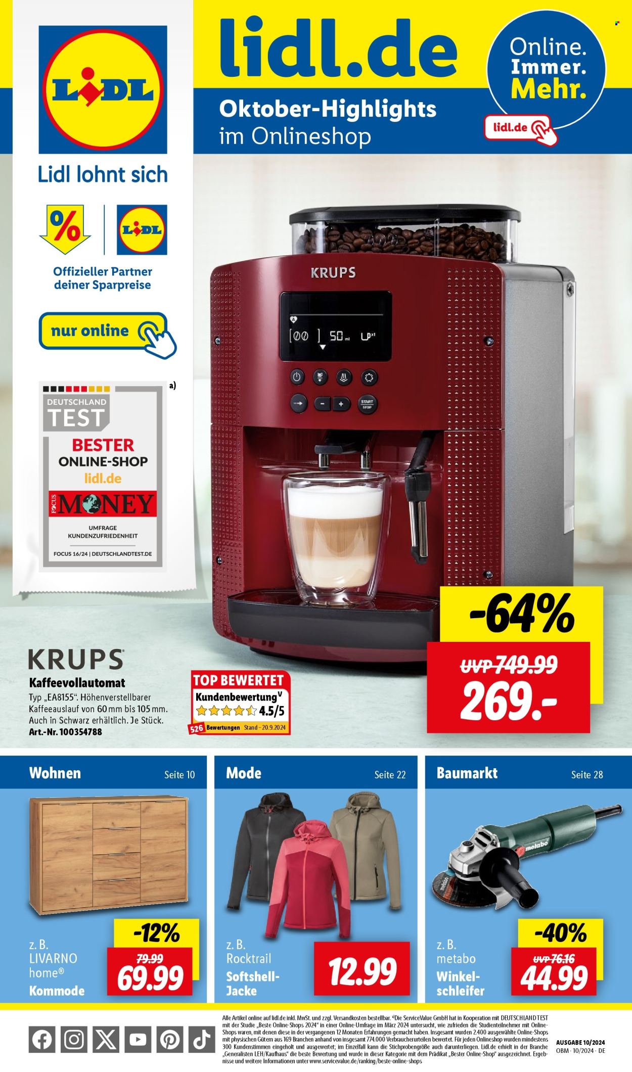 Lidl Prospekte  - 1.10.2024 - 31.10.2024. Seite 1