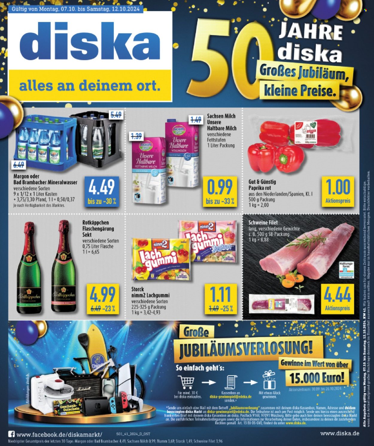 Diska Prospekte  - 7.10.2024 - 12.10.2024. Seite 1