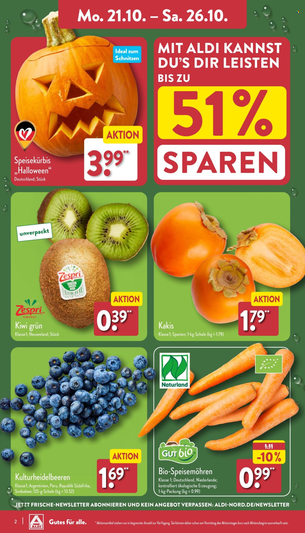 ALDI Nord Prospekte  - 21.10.2024 - 26.10.2024. Seite 2