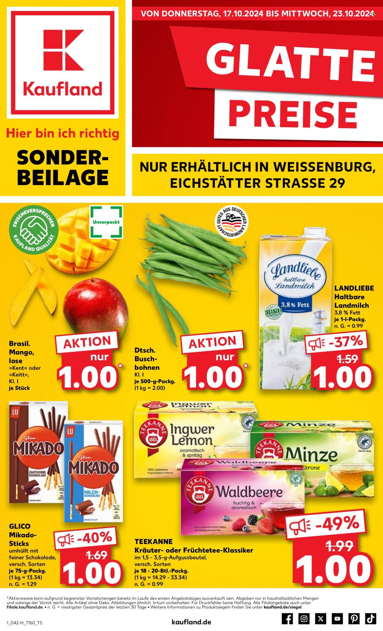 Kaufland Prospekte  - 17.10.2024 - 23.10.2024. Seite 1