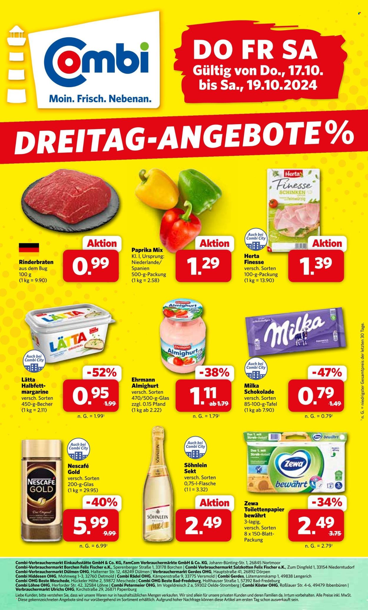 Combi Prospekte  - 17.10.2024 - 19.10.2024. Seite 1