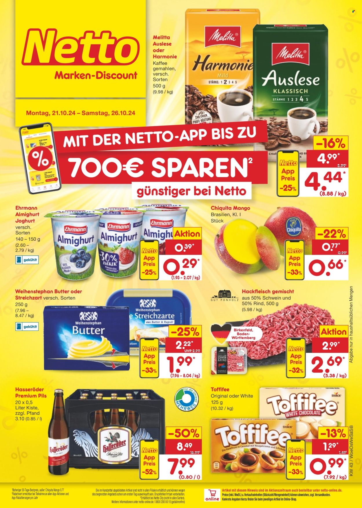 Netto Marken-Discount Prospekte  - 21.10.2024 - 26.10.2024. Seite 1