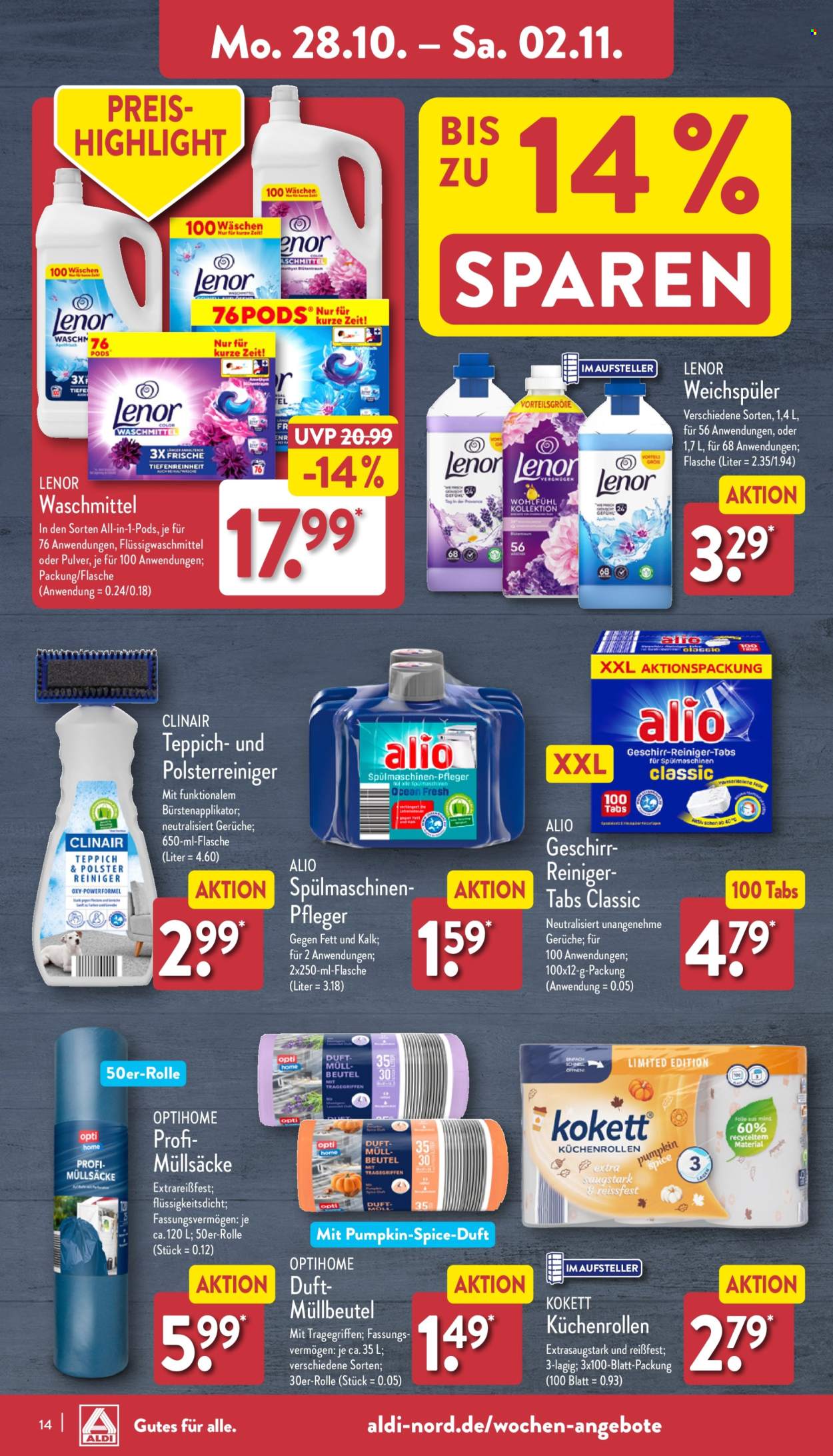 ALDI Nord Prospekte  - 28.10.2024 - 2.11.2024. Seite 14