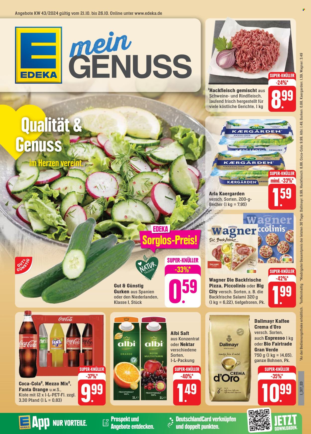 Edeka Prospekte  - 21.10.2024 - 26.10.2024. Seite 1