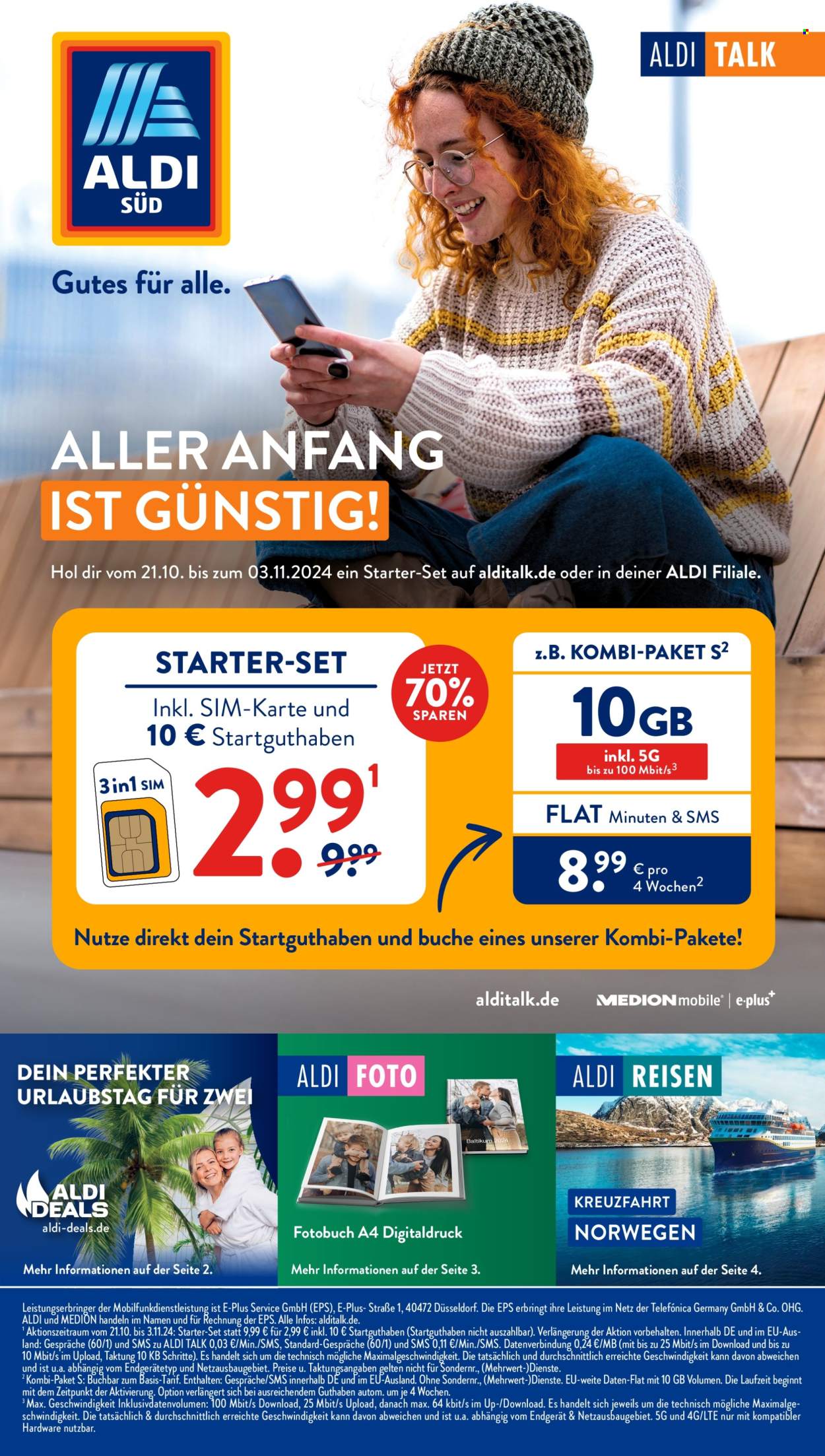 ALDI SÜD Prospekte  - 21.10.2024 - 3.11.2024. Seite 1