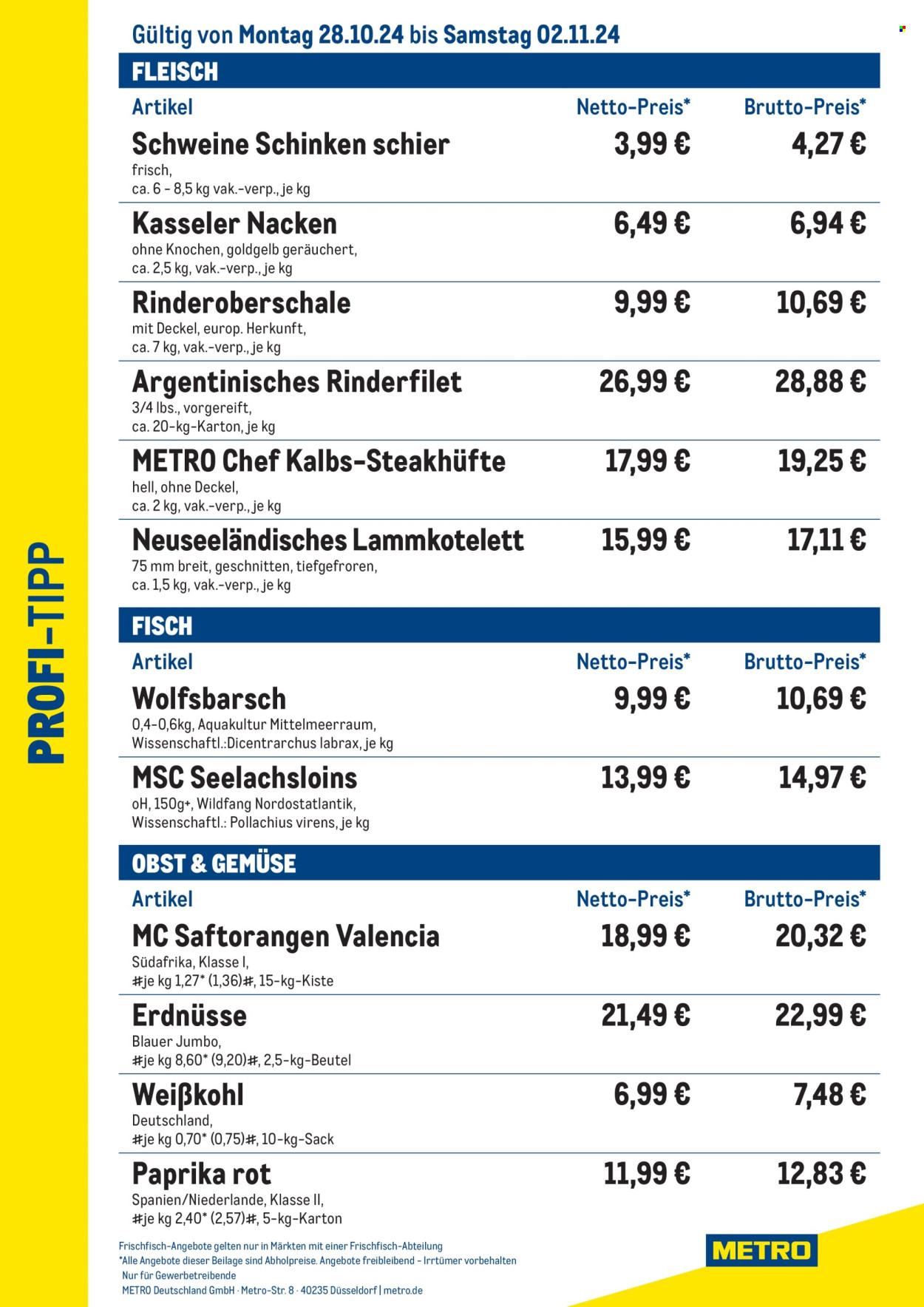 Metro Prospekte  - 28.10.2024 - 2.11.2024. Seite 1