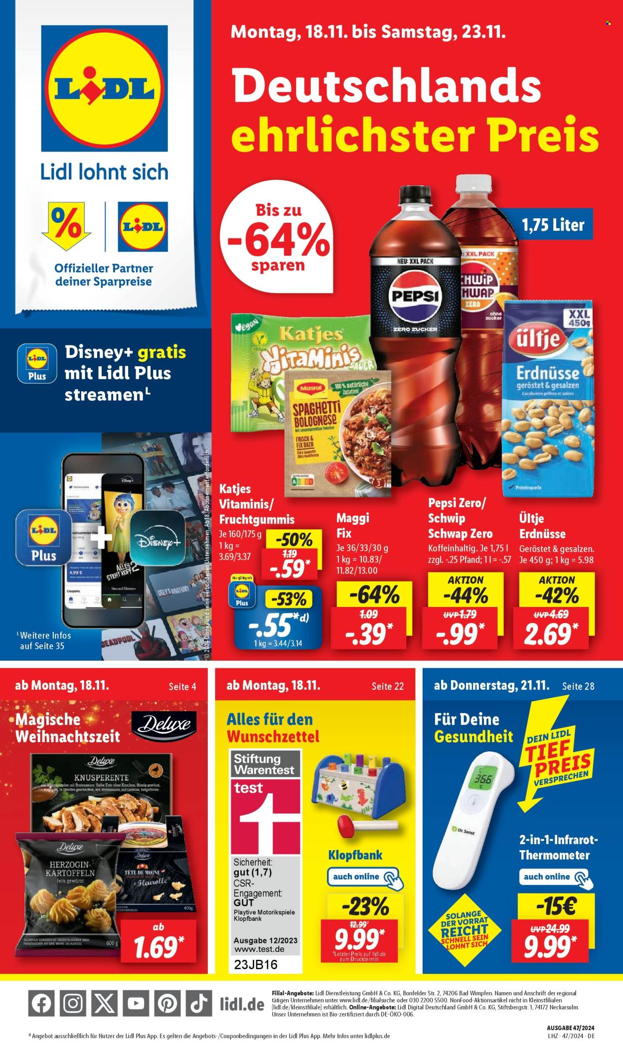 Lidl Prospekte  - 18.11.2024 - 23.11.2024. Seite 1