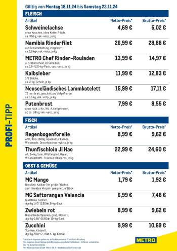 Prospekte Metro - 18.11.2024 - 23.11.2024.