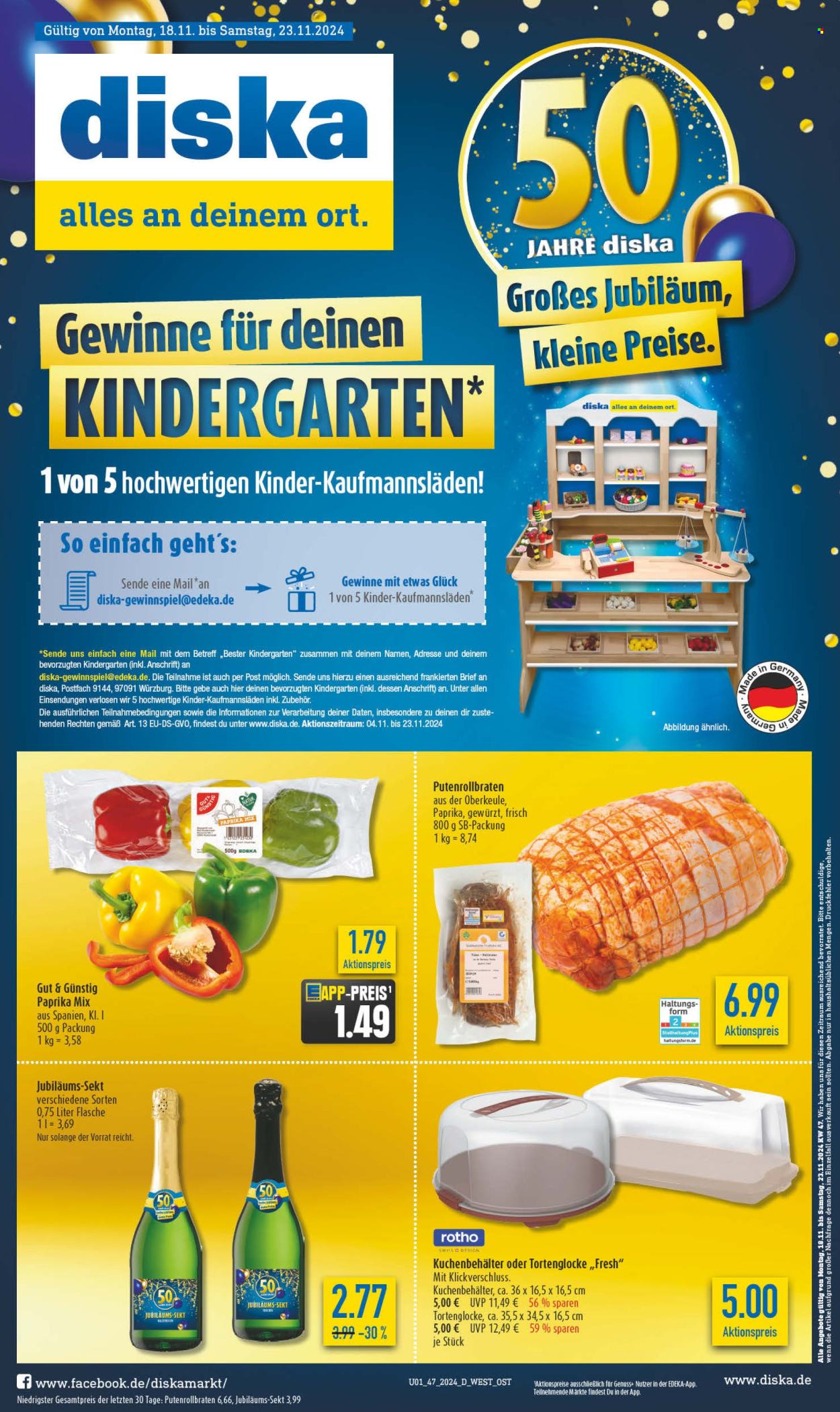 Diska Prospekte  - 18.11.2024 - 23.11.2024. Seite 1