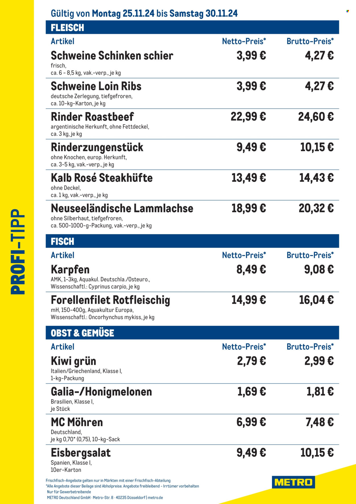 Metro Prospekte  - 25.11.2024 - 30.11.2024. Seite 1