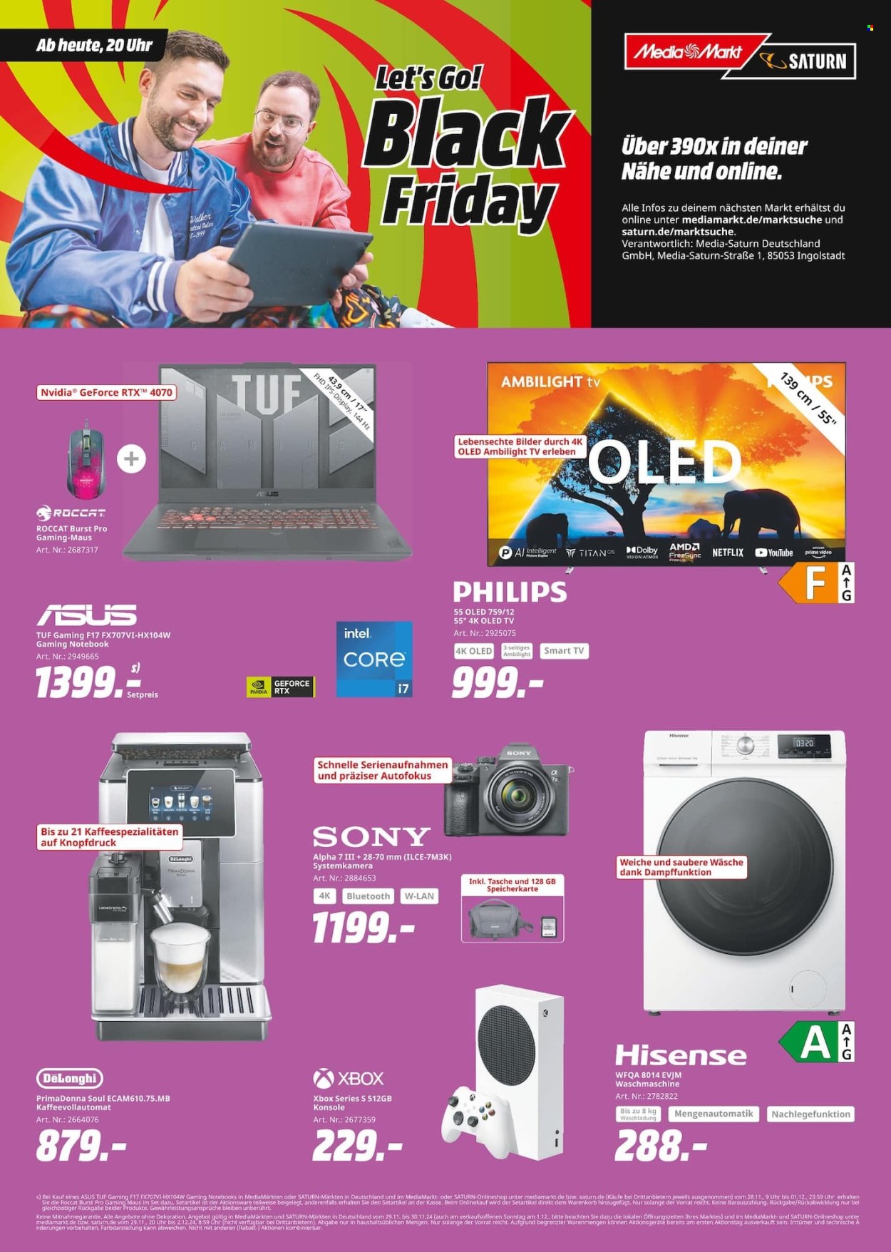 MediaMarkt Prospekte  - 29.11.2024 - 2.12.2024. Seite 1