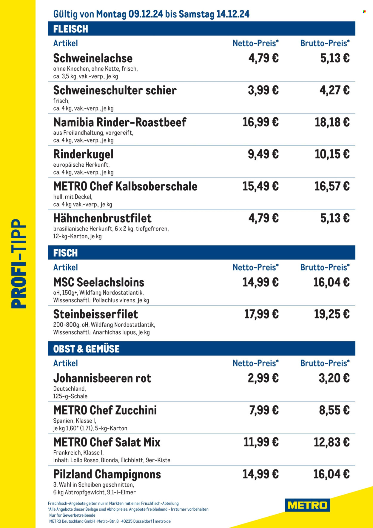 Metro Prospekte  - 9.12.2024 - 14.12.2024. Seite 1